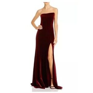 Avery G Womens 8 Burgundy Red Velvet Sleeveless Gown Dress NWT CE88